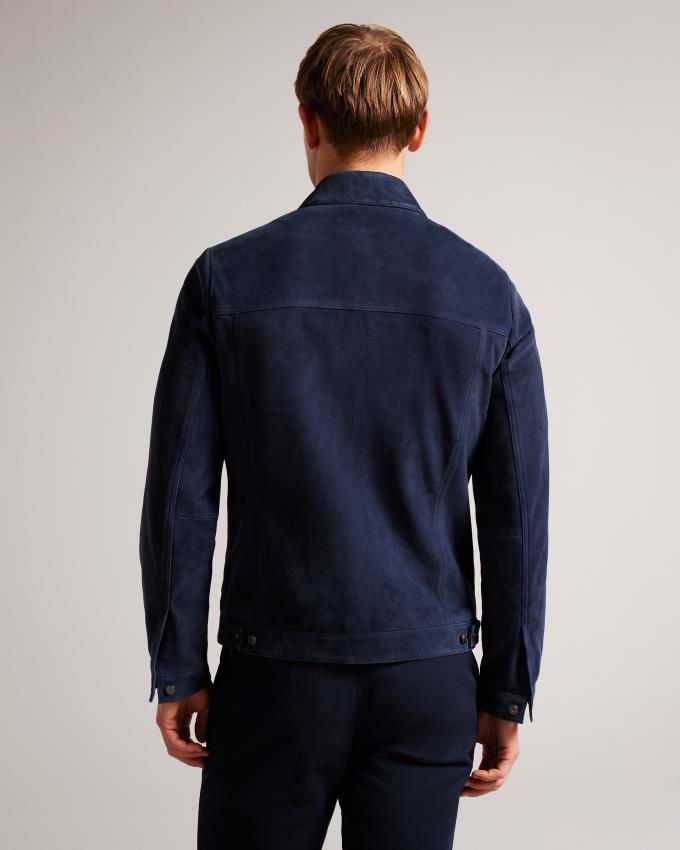 Veste Ted Baker Suede Bleu Marine Homme | QOM-64509567